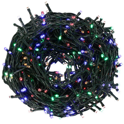 LED světelný řetěz - 19,5m, 300LED, IP44, multicolor