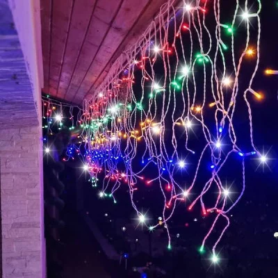 LED krápníky - 22,5m, 500LED, IP44, multicolor + záblesky