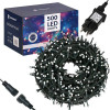 LED světelný řetěz - 27,5m, 500LED, 8 funkcí, IP44, studená bílá