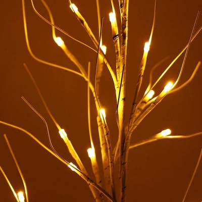 LED stromek Bříza - 120cm, 48LED, IP44, teplá bílá