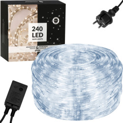 LED světelná hadice - 10m, 240LED, 8 funkcí, IP44, studená bílá