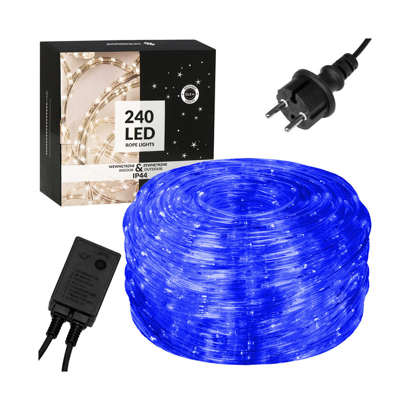 LED světelná hadice - 10m, 240LED, 8 funkcí, IP44, modrá LED světelná hadice - 10m, 240LED, 8 funkcí, IP44, modrá