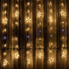 LED světelný závěs Hvězdy - 2x1,6m, 180LED, IP44, teplá bílá + záblesky
