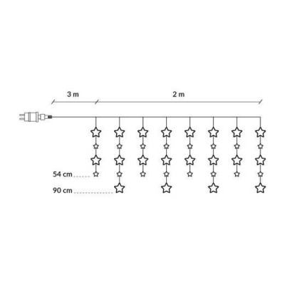 LED světelný závěs Noční obloha  - 2x0,9m, 138LED, 8 funkcí, IP44, teplá bílá