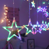 LED světelný závěs Hvězdy - 2x0,9m, 138LED, 8 funkcí, IP44, multicolor