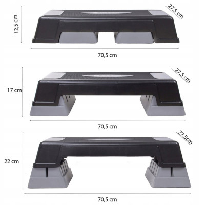 Stepper aerobic můstek 3-stupně 70x28 cm SPRINGOS FA0105