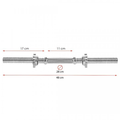 Vzpěračská tyč 48cm  28mm rovná SPRINGOS