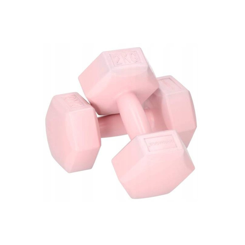 Sada činek 2x2 kg SPRINGOS HEX růžové Sada činek 2x2 kg SPRINGOS HEX růžové