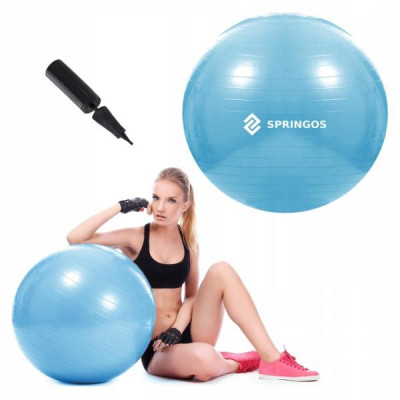 Gymnastický míč 55 cm + pumpička SPRINGOS DYNAMIC modrý