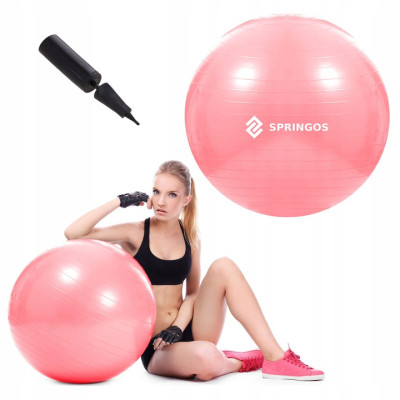 Gymnastický míč 75 cm + pumpička SPRINGOS DYNAMIC červený