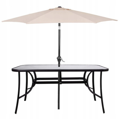 Zahradní stůl 150x90 cm SPRINGOS TOSCANA černý