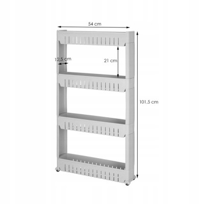 Skříňka na kolečkách 4 police SPRINGOS HA1014 šedá