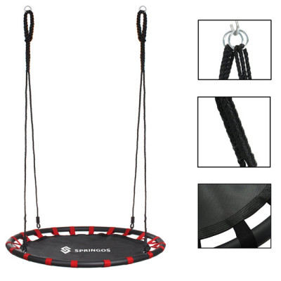 Zahradní houpačka SPRINGOS ČAPÍ HNÍZDO 110 cm černáčervená