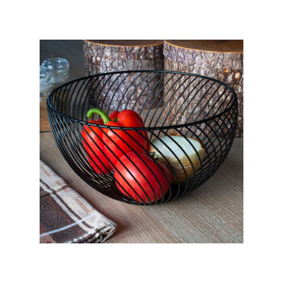 Drátěný košík na ovoce 25x15 cm černý SPRINGOS