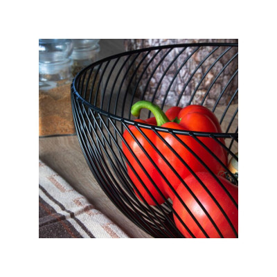 Drátěný košík na ovoce 25x15 cm černý SPRINGOS