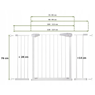 Nástavec 14 cm pro zábranu SPRINGOS BabyLock černý