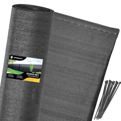 Stínící tkanina 150cm x 25m, 90% zastínění, šedá SPRINGOS SN0027