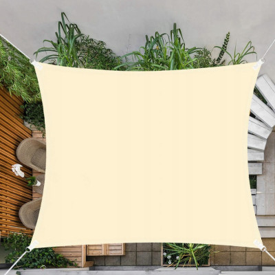 Stínící sluneční plachta 5x5 m, krémová SPRINGOS ATRIUM