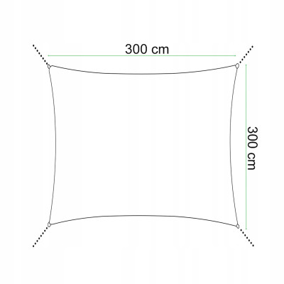 Stínící sluneční plachta 3x3 m, krémová SPRINGOS ATRIUM