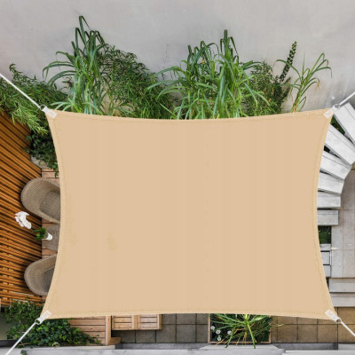 Stínící sluneční plachta 4x3 m, béžová SPRINGOS ATRIUM