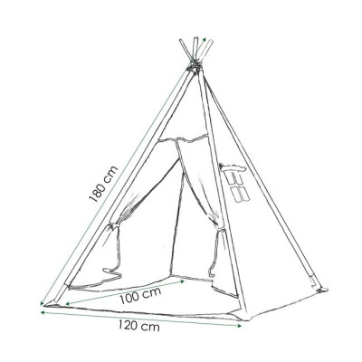 Teepee stan pro děti SPRINGOS Černý s oblaky
