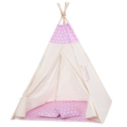 Teepee stan pro děti SPRINGOS Růžový s puntíky