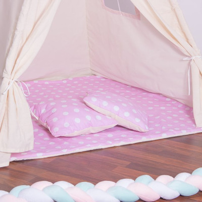 Teepee stan pro děti SPRINGOS Růžový s puntíky