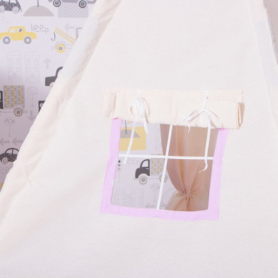 Teepee stan pro děti SPRINGOS Růžový s puntíky