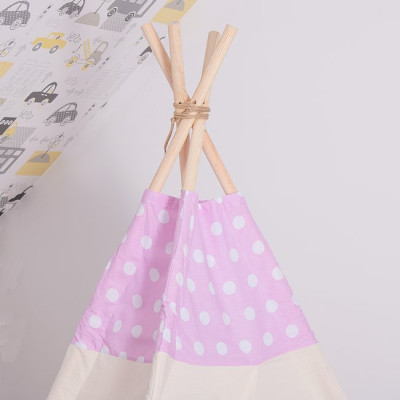 Teepee stan pro děti SPRINGOS Růžový s puntíky