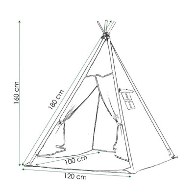 Teepee stan pro děti SPRINGOS Růžový s puntíky