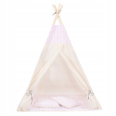 Teepee stan pro děti SPRINGOS Růžový Zigzag