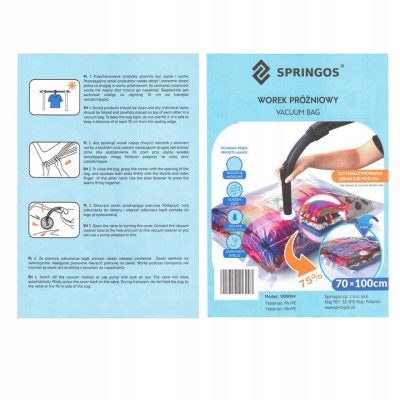 Vakuový pytel na zavěšení 70x100 cm SPRINGOS SPACE BAG