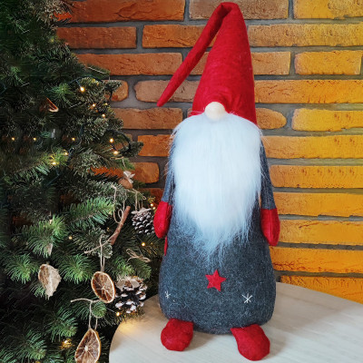 Skřítek GNOM s červenou čepicí 80 cm