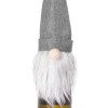 Vánoční obleček na láhev Gnom s šedou čepicí