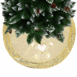 Koberec pod vánoční stromeček se Santou 106 cm, zlatý