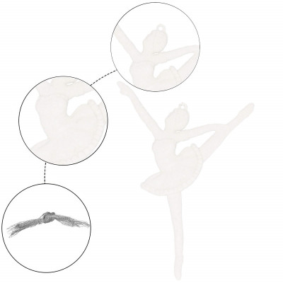 Vánoční ozdoby - Baletka, bílá, sada 2ks