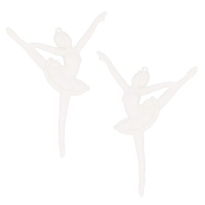 Vánoční ozdoby - Baletka, bílá, sada 2ks