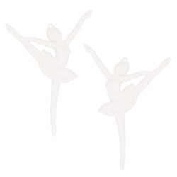 Vánoční ozdoby - Baletka, bílá, sada 2ks