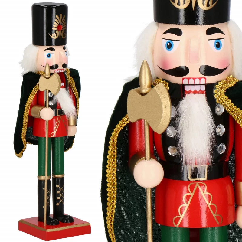 Louskáček - Voják s kopím 38 cm, červeno-zelený Louskáček - Voják s kopím 38 cm, červeno-zelený