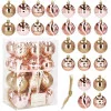 Vánoční baňky zlaté mix - 6cm,  sada 24ks