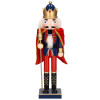 Louskáček - Král s žezlem 38 cm, modro-červený