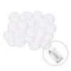 LED světelný řetěz Bavlněné koule 6cm - 6m, 30LED, 3xAA, teplá bílá