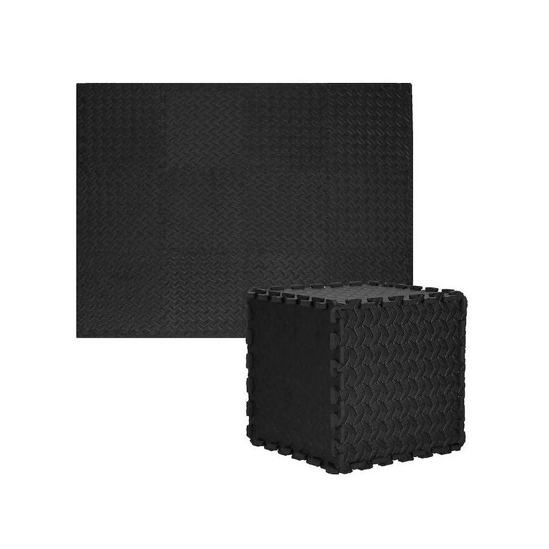 Pěnová puzzle podložka 30x30x1 cm sada 12ks SPRINGOS FM0022 černá Pěnová puzzle podložka 30x30x1 cm sada 12ks SPRINGOS FM0022 černá