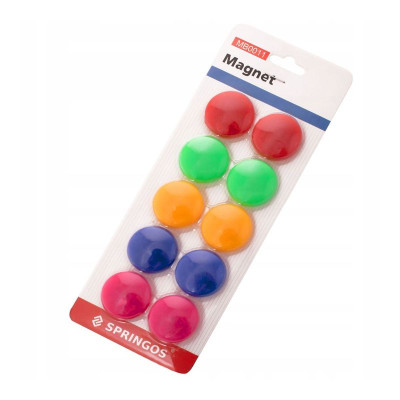 Sada barevných magnetů 30mm 10ks SPRINGOS