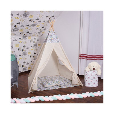 Teepee stan pro děti SPRINGOS Barevná pírka