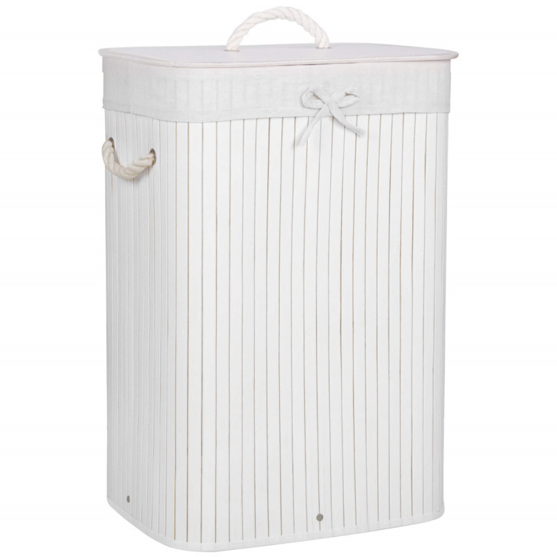 Koš na prádlo 72l SPRINGOS BAMBOO bílý Koš na prádlo 72l SPRINGOS BAMBOO bílý