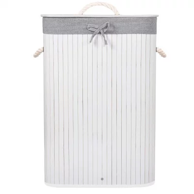 Koš na prádlo 72l SPRINGOS BAMBOO šedý