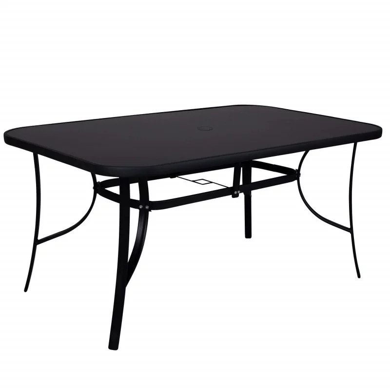 Zahradní stůl 150x90 cm, černý SPRINGOS TOSCANA BLACK Zahradní stůl 150x90 cm, černý SPRINGOS TOSCANA BLACK