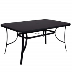 Zahradní stůl 150x90 cm SPRINGOS TOSCANA BLACK černý