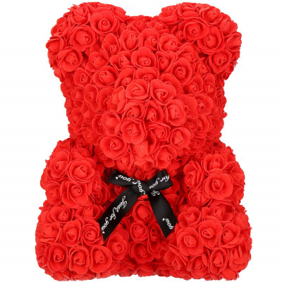 Medvídek z růží 40 cm, červený SPRINGOS ROSE BEAR